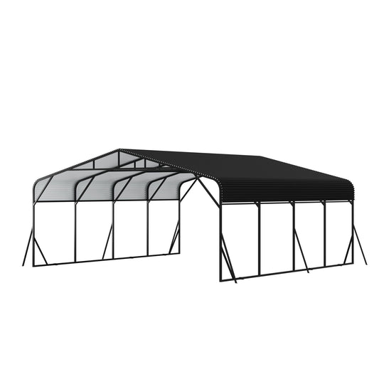 Heavy Duty Carport, All Weather Shelter - Black