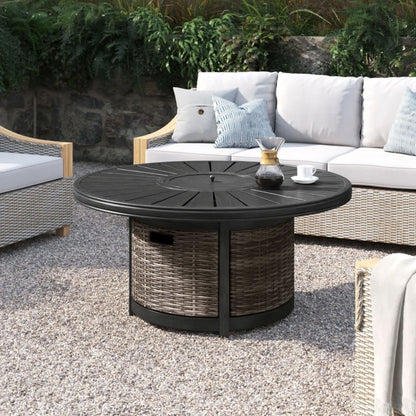 Cassara Resort - Propane Outdoor Fire Pit Table - Brown