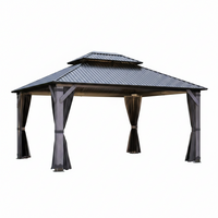Hardtop Wood Gazebo Built for Year-Round Outdoor Living, 12x14 Feet, Galvanized Steel Roof, Cedar Frame