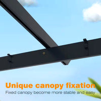 Aluminum Pergola Built for Year-Round Outdoor Living, 16x12 Ft Coverage, Dark Gray Retractable Canopy